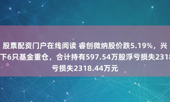 股票配资门户在线阅读 睿创微纳股价跌5.19%,兴业基金旗下6只基金重仓,合计持有597.54万股浮亏损失2318.44万元