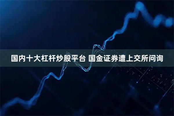 国内十大杠杆炒股平台 国金证券遭上交所问询